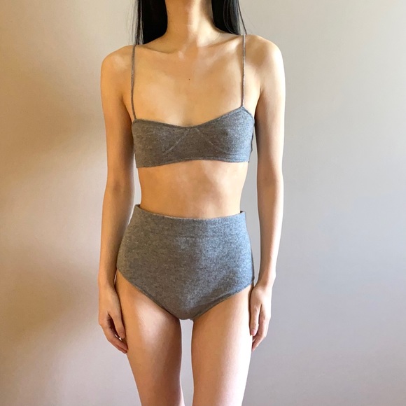Zara cashmere bra top and briefs matching SET - Picture 7 of 8